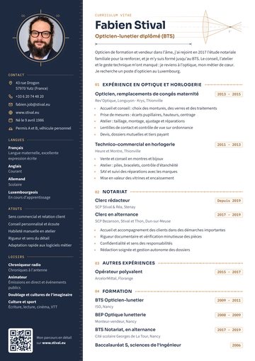Aperçu du CV de Fabien Stival